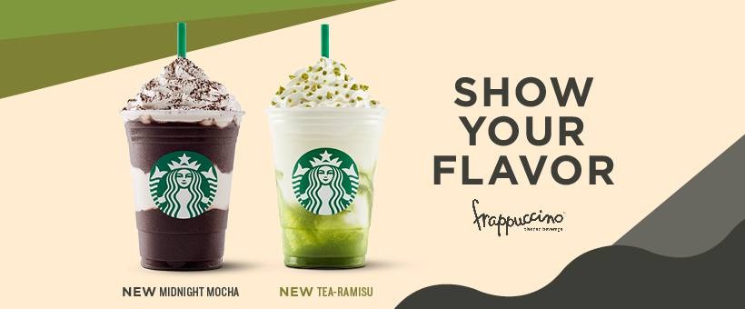 Imagem das promoções e dos produtos oferecidos no starbucks